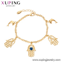 75137 Xuping personalizada pulsera de cadena de oro de pescado especial estilo mano con joyas de mal de ojo